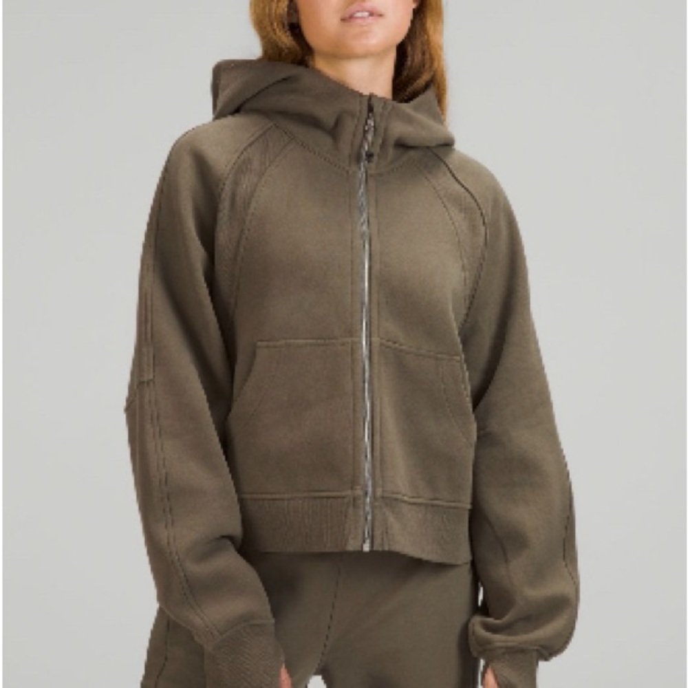 LULULEMON carob brown full zip oversized scuba hoodie